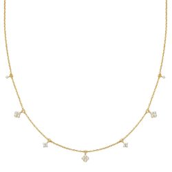 Glanzstücke München Halskette aus Sterling Silber in gelbgold mit Zirkonia Ketten 1 ct Damen