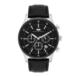 Rhodenwald & Söhne Armband-Uhr Goodwill aus Echtleder in silber/schwarz Uhren 1 ct Herren