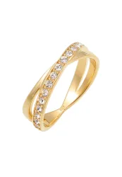 Elli - Ring Gekreuzt Kristalle, 54mm, Gold