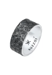 KUZZOI Herren Bandring Organic Struktur 925 Silber Ringe 1 ct