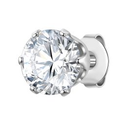 True Rebels Ohrstecker aus Edelstahl in Silber mit Zirkonia Ohrringe 1 ct Herren