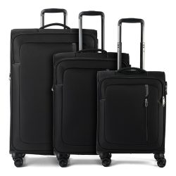 American Tourister Nitestream 4 Rollen Kofferset 3-teilig mit Dehnfalte Reisetaschen 1 ct Schwarz Herren