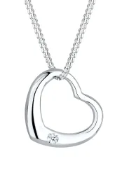 Elli DIAMONDS Herz Liebe Diamant (0.03 ct.) 925 Silber Ketten 1 ct Damen