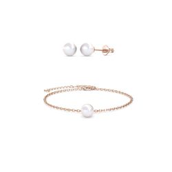 MYC-Paris Vollmond-Kristallperlen-Set ? Armband, Ohrringe Schmuck-Set 1 ct Damen