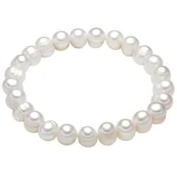 Valero Pearls Perlen-Armband Süßwasser-Zuchtperle in Weiß Armbänder & Armreife 1 ct Damen