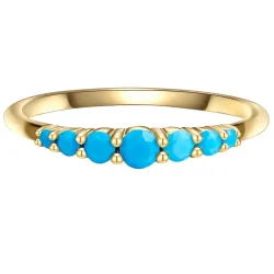 Glanzstücke München Ring Sterling Silber Türkis (rek.) in Gelbgold Ringe 1 ct Damen