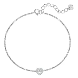 Glanzstücke München Armband Herz aus Sterling Silber in silber mit Zirkonia Armbänder & Armreife 1 ct Damen