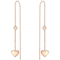 EASTSIDE Ohrhänger Herz Edelstahl Preciosa in Roségold Ohrringe 1 ct Damen
