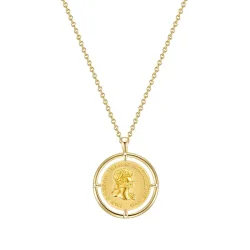 Lulu & Jane Halskette Münze aus Messing in Gelbgold Ketten 1 ct Damen