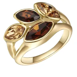 Lulu & Jane Ring aus Metall-Legierung in gelbgold mit verziert mit Kristallen von Swarovski® Ringe 1 ct Damen