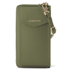 Lazarotti Bologna Leather Zip-Around Geldbörse Handytasche Leder 19 cm Portemonnaies 1 ct Grün Damen