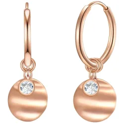 EASTSIDE Creolen Edelstahl Zirkonia in Roségold Ohrringe 1 ct Damen