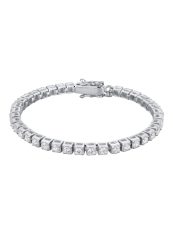 KUZZOI Tennisarmband Zirkonia Weiß 925 Sterling Silber Armbänder & Armreife 1 ct Herren