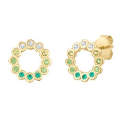 Glanzstücke München Ohrstecker aus Sterling Silber in Gelbgold mit Zirkonia Ohrringe 1 ct Damen