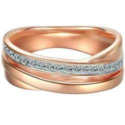Trilani Ring aus Sterling Silber in roségold mit Zirkonia Ringe 1 ct Damen
