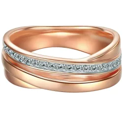 Trilani Ring aus Sterling Silber in roségold mit Zirkonia Ringe 1 ct Damen