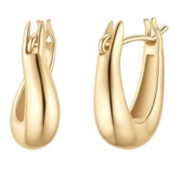 Glanzstücke München Creolen aus Sterling Silber in gelbgold Ohrringe 1 ct Damen