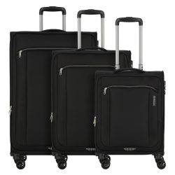 American Tourister Avantour 4 Rollen Kofferset 3-teilig mit Dehnfalte Reisetaschen 1 ct Schwarz Herren