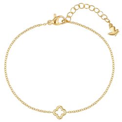 Glanzstücke München Armband Kleeblatt aus Edelstahl in gelbgold Armbänder & Armreife 1 ct Damen