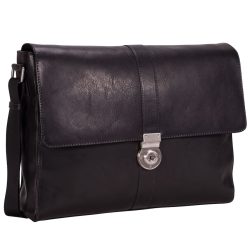 Leonhard Heyden Bergamo Messenger Leder 38 cm Laptopfach Laptoptaschen 1 ct Schwarz Herren
