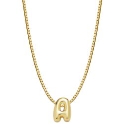 Glanzstücke München Halskette Buchstabe A aus Sterling Silber in gelbgold Ketten 1 ct Damen