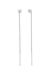 Elli - Ohrringe Hänger Geo Kugel Basic Durchziehen, One Size, Silber
