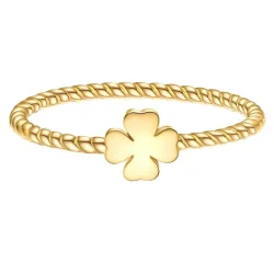 Glanzstücke München Ring Kleeblatt aus Sterling Silber in Gelbgold Ringe 1 ct Damen