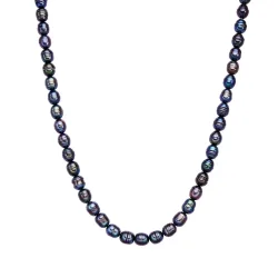 Valero Pearls Perlen-Kette Sterling Silber Süßwasser-Zuchtperle in Gelbgold Ketten 1 ct Damen
