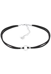 Elli Trend Choker Kreis Band Schwarz 925 Silber Ketten 1 ct Damen