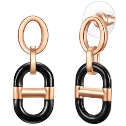 Lulu & Jane Ohrhänger aus Metall in Roségold Ohrringe 1 ct Damen