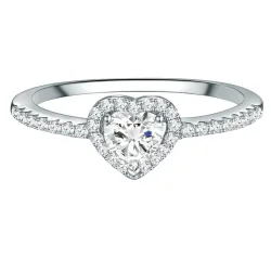 Trilani Ring Herz aus Sterling Silber in silber mit Zirkonia Ringe 1 ct Damen