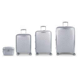Gabol Queens 4 Rollen Kofferset 4-teilig mit Dehnfalte Reisetaschen 1 ct Silber Herren