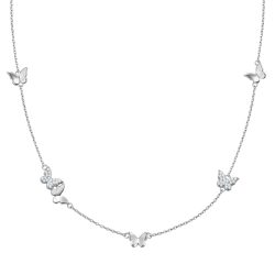Glanzstücke München Halskette Schmetterling aus Sterling Silber in silber mit Zirkonia Ketten 1 ct Damen