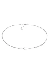 Elli - Halskette Choker Infinity Verschlungen Venezianer, 36cm, Silber