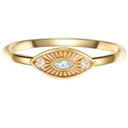 Glanzstücke München Ring aus Sterling Silber in gelbgold mit Zirkonia Ringe 1 ct Damen