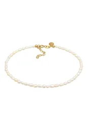 Elli PREMIUM Süßwasserperlen Klassik 925 Silber Fußschmuck 1 ct Damen