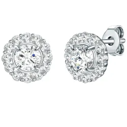 Trilani Ohrstecker Sterling Silber Zirkonia in Silber Ohrringe 1 ct Damen
