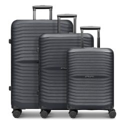 Stratic Shine 4 Rollen Kofferset 3-teilig mit Dehnfalte Koffer & Trolleys 1 ct Schwarz Herren