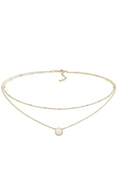 Elli - Halskette Choker Layer Opal, 36cm, Gold