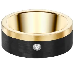 Trilani Ring aus Edelstahl in gelbgold mit Zirkonia Ringe 1 ct Damen