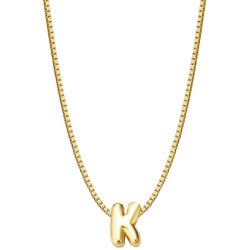 Glanzstücke München Halskette Buchstabe K aus Sterling Silber in gelbgold Ketten 1 ct Damen