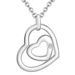 Lulu & Jane - Diamant-Kette Herz, 40cm, Silber