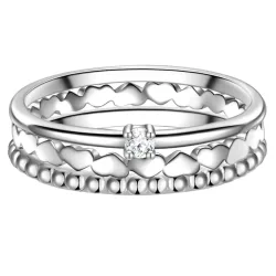 Glanzstücke München Ring Herz/Kugel Sterling Silber Zirkonia in Silber Ringe 1 ct Damen
