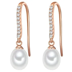 Valero Pearls, Valero Pearls - Perlen-Ohrhänger, 25mm, Goldrosa