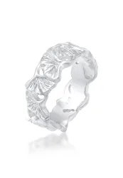 Elli Bandring Ginkgo Blatt Tropic 925 Silber vergoldet Ringe 1 ct Damen