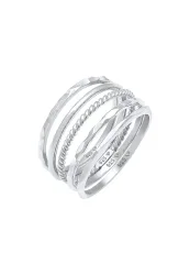 Elli - Ring 5Er Set Basic, 52mm, Silber