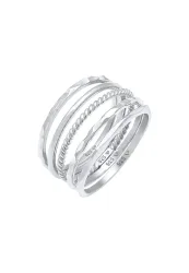 Elli - Ring 5Er Set Basic, 58mm, Silber