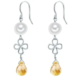 Valero Pearls - Ohrhänger, 45mm, Silber