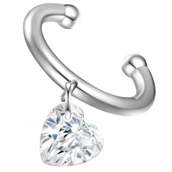 Glanzstücke München Ohrklemme Herz Sterling Silber Spinell in Roségold Ohrringe 1 ct Damen