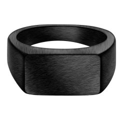 True Rebels Ring aus Edelstahl in schwarz Herrenschmuck 1 ct Herren